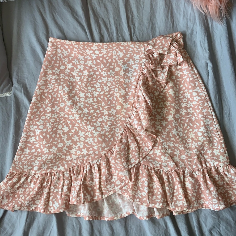 Light pink floral skirt